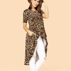 NWT Animal Print Hi Low Tunic MADE IN USA